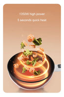 3L Multifunktionale Elektrische Wok Pfanne Antihaft-Lebensmittel Dampfgarer Smart Hot Pot Rauchfreie Kochheizung für Eintopf 