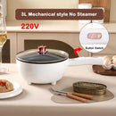 3L Multifunktionale Elektrische Wok Pfanne Antihaft-Lebensmittel Dampfgarer Smart Hot Pot Rauchfreie Kochheizung für Eintopf 